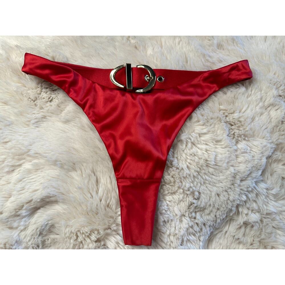 Honey Birdette GIA❤️ Red Gold Buckle Thong Small